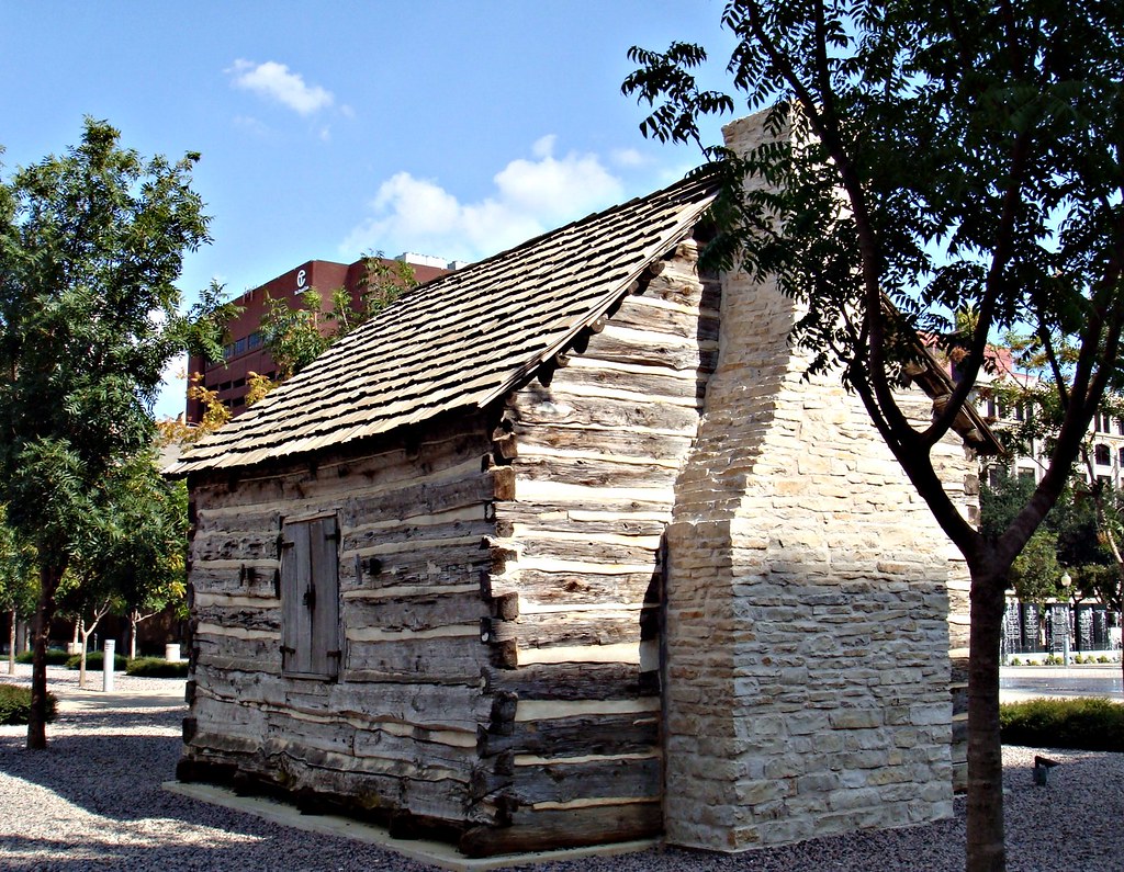 This image displays the cabin that John Neely Bryan built. 